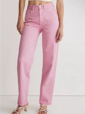 Madewell NWOT sz 23 baggy straight High-Rise denim Jeans in Pink